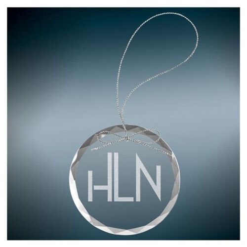 3 1/4" Round Custom Engraved Clear Glass Ornament (sold in Packs) Thumbnail