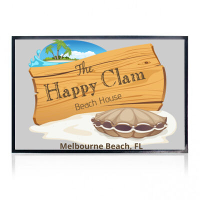Beach Wood Sign Clam Template - 18" X 27" Welcome Mat with Rubber Back - Full Color Print Thumbnail