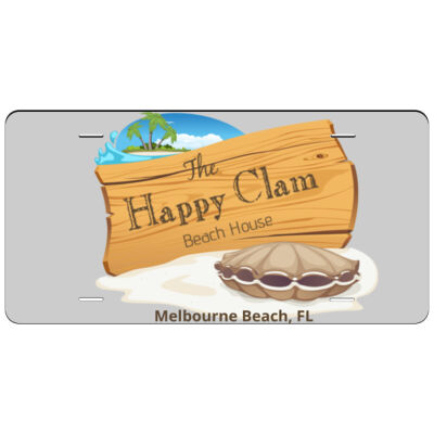 Beach Wood Sign Clam Template - Aluminum Full Color Printed License Plate Thumbnail