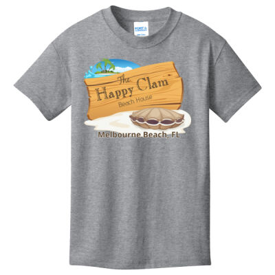 Beach Wood Sign Clam Template - Youth Core Cotton Tee Thumbnail