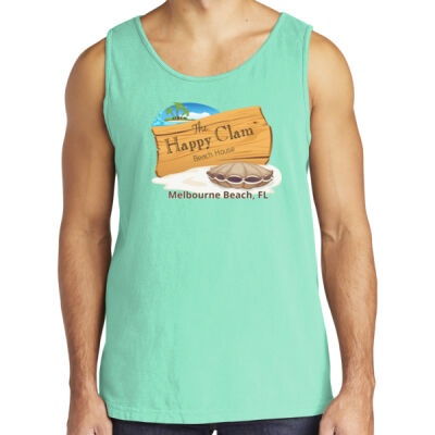 Beach Wood Sign Clam Template - Heavyweight Ring Spun Tank Top Thumbnail