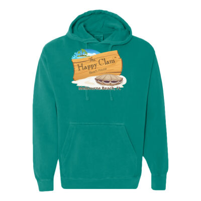 Beach Wood Sign Clam Template - Ring Spun Hooded Sweatshirt Thumbnail