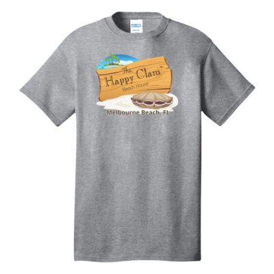 Beach Wood Sign Clam Template - Tall Core Cotton Tee Thumbnail